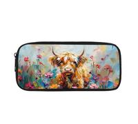 xueneige Astuccio Highland Cow astuccio leggero con scomparti per il materiale scolastico