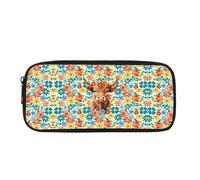 xueneige Astuccio Highland Cow astuccio leggero con scomparti per il materiale scolastico