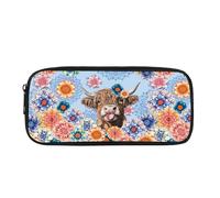xueneige Astuccio Highland Cow astuccio leggero con scomparti per il materiale scolastico