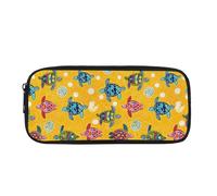 xueneige Astuccio Vita marina per bambini e bambine astuccio leggero Mondo oceanico con scomparti per il materiale scolastico