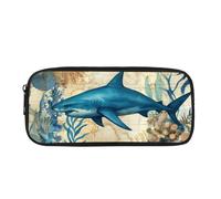 xueneige Astuccio Vita marina per bambini e bambine astuccio leggero Mondo oceanico con scomparti per il materiale scolastico