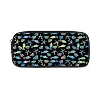 xueneige Astuccio Vita marina per bambini e bambine astuccio leggero Mondo oceanico con scomparti per il materiale scolastico