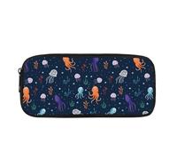 xueneige Astuccio Vita marina per bambini e bambine astuccio leggero Mondo oceanico con scomparti per il materiale scolastico