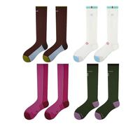 xueneige Calze a compressione per la circolazione al ginocchio corsa ciclismo viaggio palestra Calze vintage Y2K Colour Clash 4 paia/1 paio