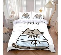 xueneige Set di biancheria da letto con gattini carini Copripiumini per letto singolo e matrimoniale con chiusura a zip per bambini e ragazzi Decorazioni per la camera da letto con animali kawaii