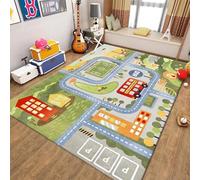 xueneige Tappeto con mappa di gioco per bambini, Ideale per giochi educativi sul traffico stradale e la vita cittadina, Tappeto interattivo con strade e automobili