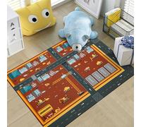 xueneige Tappeto con mappa di gioco per bambini, Ideale per giochi educativi sul traffico stradale e la vita cittadina, Tappeto interattivo con strade e automobili