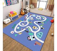 xueneige Tappeto con mappa di gioco per bambini, Ideale per giochi educativi sul traffico stradale e la vita cittadina, Tappeto interattivo con strade e automobili