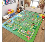 xueneige Tappeto con mappa di gioco per bambini, Ideale per giochi educativi sul traffico stradale e la vita cittadina, Tappeto interattivo con strade e automobili