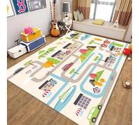xueneige Tappeto con mappa di gioco per bambini, Ideale per giochi educativi sul traffico stradale e la vita cittadina, Tappeto interattivo con strade e automobili