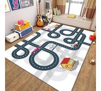 xueneige Tappeto con mappa di gioco per bambini, Ideale per giochi educativi sul traffico stradale e la vita cittadina, Tappeto interattivo con strade e automobili