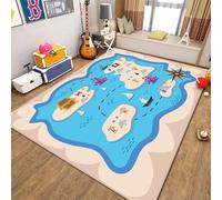 xueneige Tappeto con mappa di gioco per bambini, Ideale per giochi educativi sul traffico stradale e la vita cittadina, Tappeto interattivo con strade e automobili
