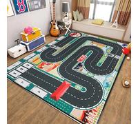 xueneige Tappeto con mappa di gioco per bambini, Ideale per giochi educativi sul traffico stradale e la vita cittadina, Tappeto interattivo con strade e automobili