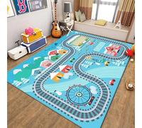 xueneige Tappeto con mappa di gioco per bambini, Ideale per giochi educativi sul traffico stradale e la vita cittadina, Tappeto interattivo con strade e automobili
