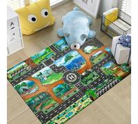 xueneige Tappeto con mappa di gioco per bambini, Ideale per giochi educativi sul traffico stradale e la vita cittadina, Tappeto interattivo con strade e automobili