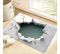 xueneige Tappeto Illusione Ottica 50 x 80cm Velluto Di Cristallo Zerbino Ingresso Interno Effetto 3D Cool Eleva Il Charme Dell'ingresso Combina Confort Morbido E Visuals Marcanti Per Uso Quotidiano