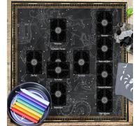 xueneige Tovaglia divinatoria Albero della vita Astrologia Tovaglia con carte dei tarocchi Tovaglie per altari Accessori per giochi divinatori Decorazioni da appendere alla parete