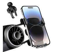 Xueniu Supporto per telefono da auto per Mercedes Benz A/B/C/E/S Mini Cooper Audi-TT Ford Jeep Suzuki Mustang Wrangler Swift Round Vents Mount (nero)