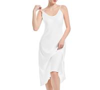 Xuepelit Camicia da Notte Lunga in Raso Donna, Sottoveste Satin Sexy Baby Doll, Spalline Regolabili, Vestaglia Pigiama Spaghetti Straps