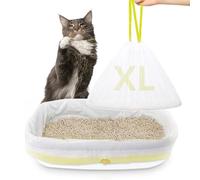 XUEPETT Confezione da 24 sacchetti Jumbo per lettiera per gatti, resistenti agli strappi, resistenti, con coulisse, pre-separati per un facile accesso, facili da pulire