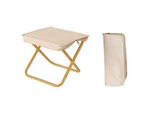 XUEQI Sgabello pieghevole portatile da campeggio, mini sgabello pieghevole e sedile leggero, può essere piegato per viaggi, escursioni, pesca in giardino, cricket, spiaggia, con custodia (beige)