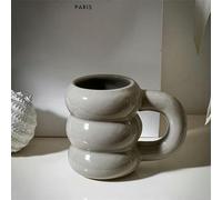 XUEQINER Simpatica tazza in ceramica a ciambella, creativa, grande capacità, tazza da caffè, semplice tazza d'acqua per coppia, colore scuro