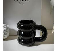 XUEQINER Simpatica tazza in ceramica a ciambella, creativa, grande capacità, tazza da caffè, semplice tazza d'acqua per coppia, colore scuro