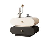 XUEQIZHENG Comodino, Comodino in legno bianco e nero con due cassetti, semplice mobiletto for la casa camera da letto(L)
