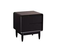 XUEQIZHENG Comodino, Comodino in legno for camera da letto Cassetto doppio portaoggetti di grande capacità Maniglie for cassetti invisibili in tinta unita semplici Comodini(Black)