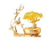 XUEQIZHENG Decorazione della Stanza, La Decorazione propizia della scrivania a Forma di Cervo è Una Mascotte del Feng Shui Che simboleggia la ricchezza(Beige)