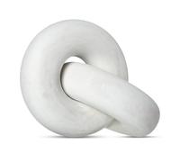 XUEQIZHENG Decorazione della Stanza, Tavolino da caffè con Catena in Legno a 2 Maglie, Nodo in, Intagliato a Mano, Moderno Ornamento Fattoria(White)