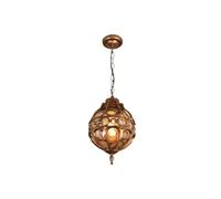 XUEQIZHENG Luci sospese, Lampadario da esterno con struttura a vite retrò for balcone e ristorante(Brown,93cm)