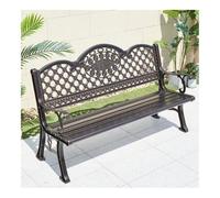 XUEQIZHENG Panchina da giardino per esterni, Panchina in alluminio pressofuso for esterni, for patio, for il tempo libero, for balcone, da giardino(Brown)