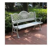 XUEQIZHENG Panchina da giardino per esterni, Panchina in alluminio pressofuso for esterni, for patio, for il tempo libero, for balcone, da giardino(White)