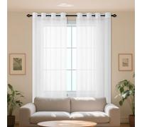 XUEXIAOH Tenda Velata Semi Trasparente 180 x 265 cm Semi Trasparenti Moderne Trasparenti Decorazioni per La Casa per Camera da Letto e Soggiorno Finestra Moderne, Bianco