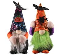 XUEYEGONGJI 2 PCS Halloween Gnomi, Simpatici gnomi svedesi plushing con Cappello Appuntito, Morbido Bambola Elf di Lussuoso Halloween Nordico per Decorazioni per la casa e in Ufficio, Arancione, Nero