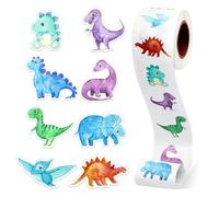 XUEYEGONGJI Adesivi Dinosauri, 500 Pezzi/Rotolo Adesivi Dinosauri per Bambini, Adesivi Animali per Scrapbooking, Adesivi Cartoni Animati Dinosauri per Bambini