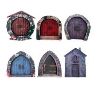 XUEYEGONGJI Porta fata 6 pezzi da 0, 4 pollici di spessore in miniatura ornamenti per giardino fata decorazione gnoma in legno per le decorazioni da giardino artistico del tetto d'albero fairy