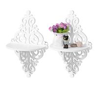 XUEYEGONGJI Scaffali galleggianti 2 pcs Scaffale a monte intagliato 8.9x4.7in Scaffale ad angolo decorativo Ornamento parete della pianta per soggiorno camera da letto.