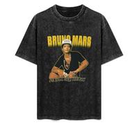 XUEYUYOULAN Bruno Mars 24K Gold World Tour Unisex T-Shirt Printed Tee Graphic Top Men Black Shirt XL