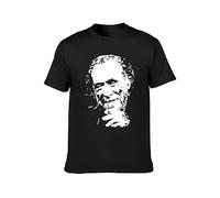 XUEYUYOULAN Charles Bukowski Writer Alcoholic Drinker Art Unisex T-Shirt Printed Tee Graphic Top Men Black Shirt XXL