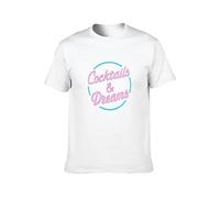XUEYUYOULAN Opinh Cocktails And Dreams - Retro 80s Cocktail Tom Cruise Movie Film Unisex T-Shirt Printed Tee Graphic Top Men White Shirt XXL