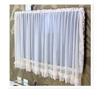 XUEZHEN Copri Tv da Esterno Garza Tenda TV Copertura Beauty Yarn Ispessimento Schermo Set con cerchio antipolvere elastico(White,60 65 inch)