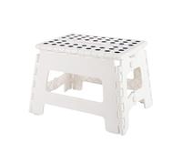 XUFHSEO Sgabello pieghevole for bagno, design antiscivolo, compatto, for camera da letto, cucina, pesca all'aperto(White)