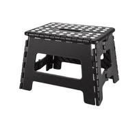 XUFHSEO Sgabello pieghevole for bagno, design antiscivolo, compatto, for camera da letto, cucina, pesca all'aperto(Black)