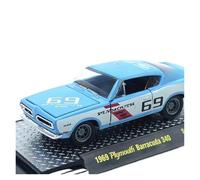 XUFQRAN Esposizione in miniatura Kit Modello Pressofuso In Scala 1:64 Per Auto Plymouth Barracuda 340 Del 1969 Ornamenti Da Collezione Statici Collezione di veicoli simulati