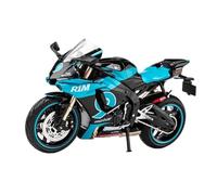 XUFQRAN Modelli in scala Kit Modello Di Motocicletta Kawasaki ZX-10R In Scala 1:12, Colore Azzurro, Pressofusione Statica, Ornamenti Da Collezione Oggetti da collezione
