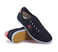 XUHCLY Scarpe da Allenamento Taichi Cinesi, Scarpe Tai Chi, Arti Marziali Tradizionali Kungfu Ginnastica Sneakers Unisex Scarpe Casual Scarpe di Tela con Suola Morbida(Size:45 EU,Color:Black)