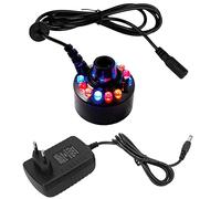 XUJAIOLQP Mini Mist Maker, 12 LED Mister Fogger Water Fountain Pond Fog Machine, Umidificatore per Fontana da Interni, Perfetto per Halloween, Decorazione Natalizia