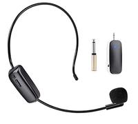 XUJAIOLQP UHF - Cuffie con microfono wireless e microfono portatile 2 in 1, portata di 50 m, per altoparlanti karaoke, amplificatori, sistema PA, insegnamento, fitness